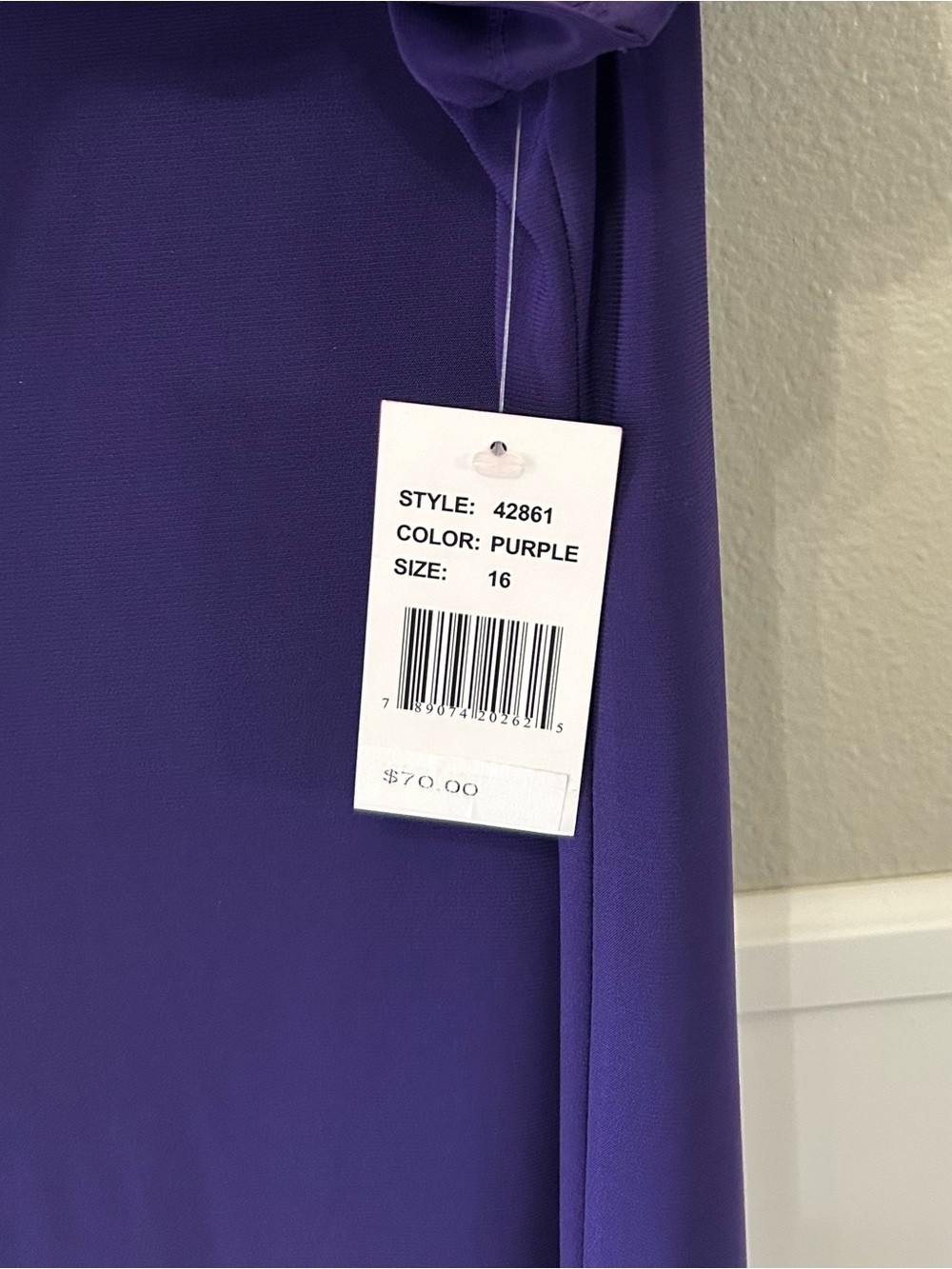 Brand New Royal Purple Ronni Nicole Colorful Stones Collar Short Sleeve Dress - Picture 5 of 7